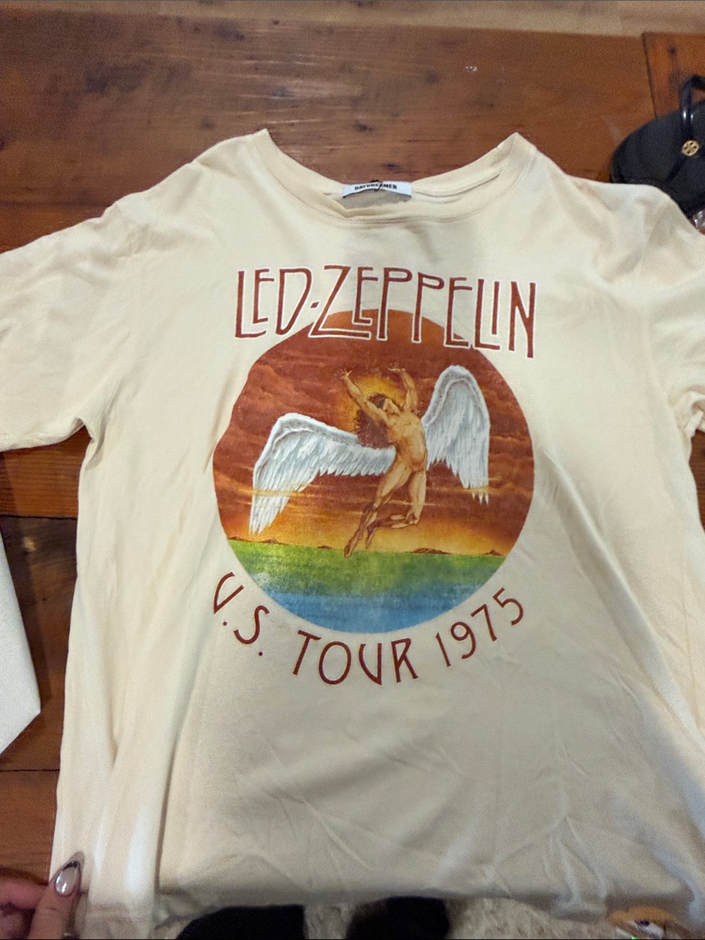 Led Zeppelin U.S. Tour 1975 Long Sleeve Graphic Tee - Cream